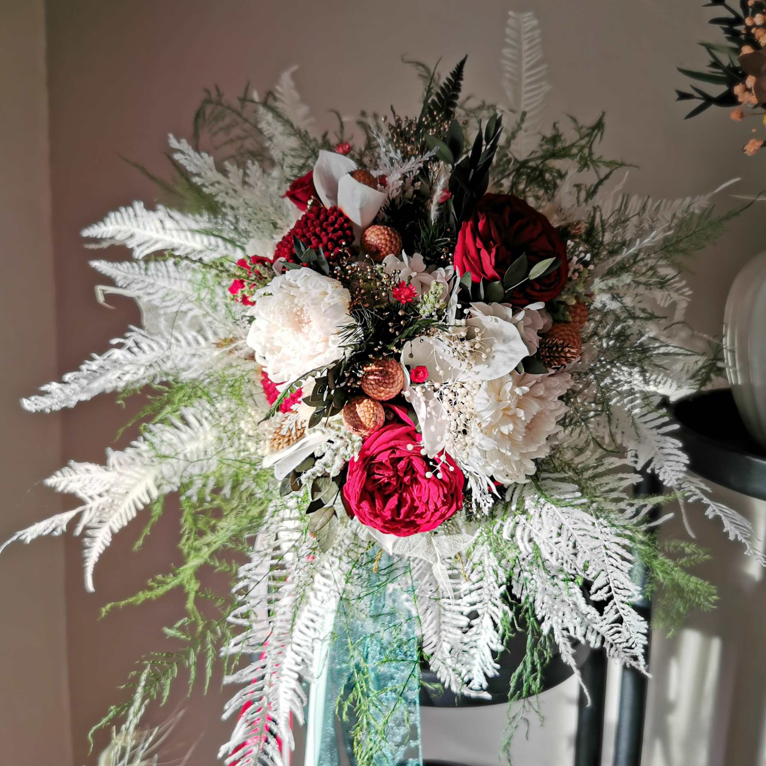 bouquet rond à collerette