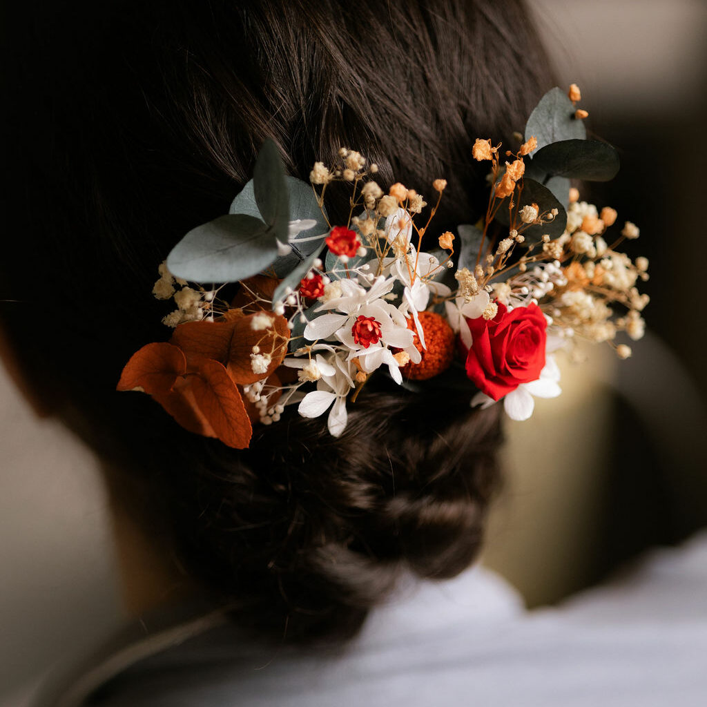 peigne avec rose