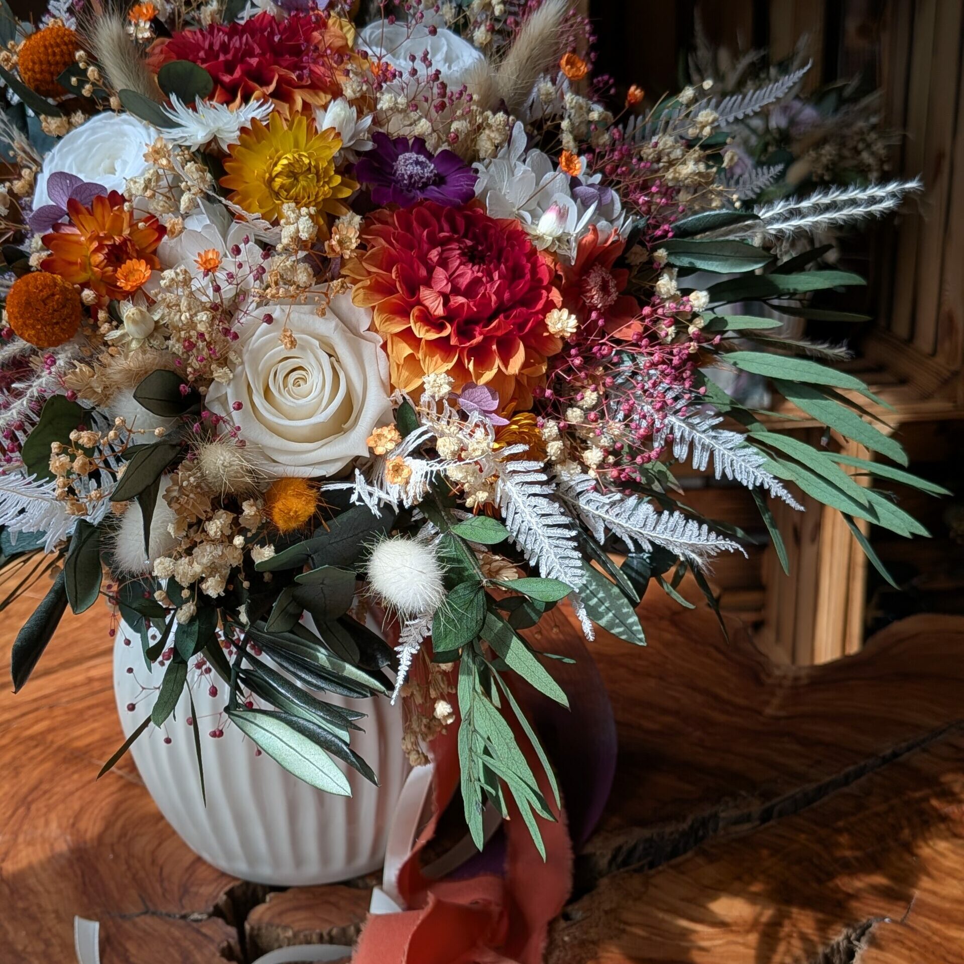 bouquet orange mauve